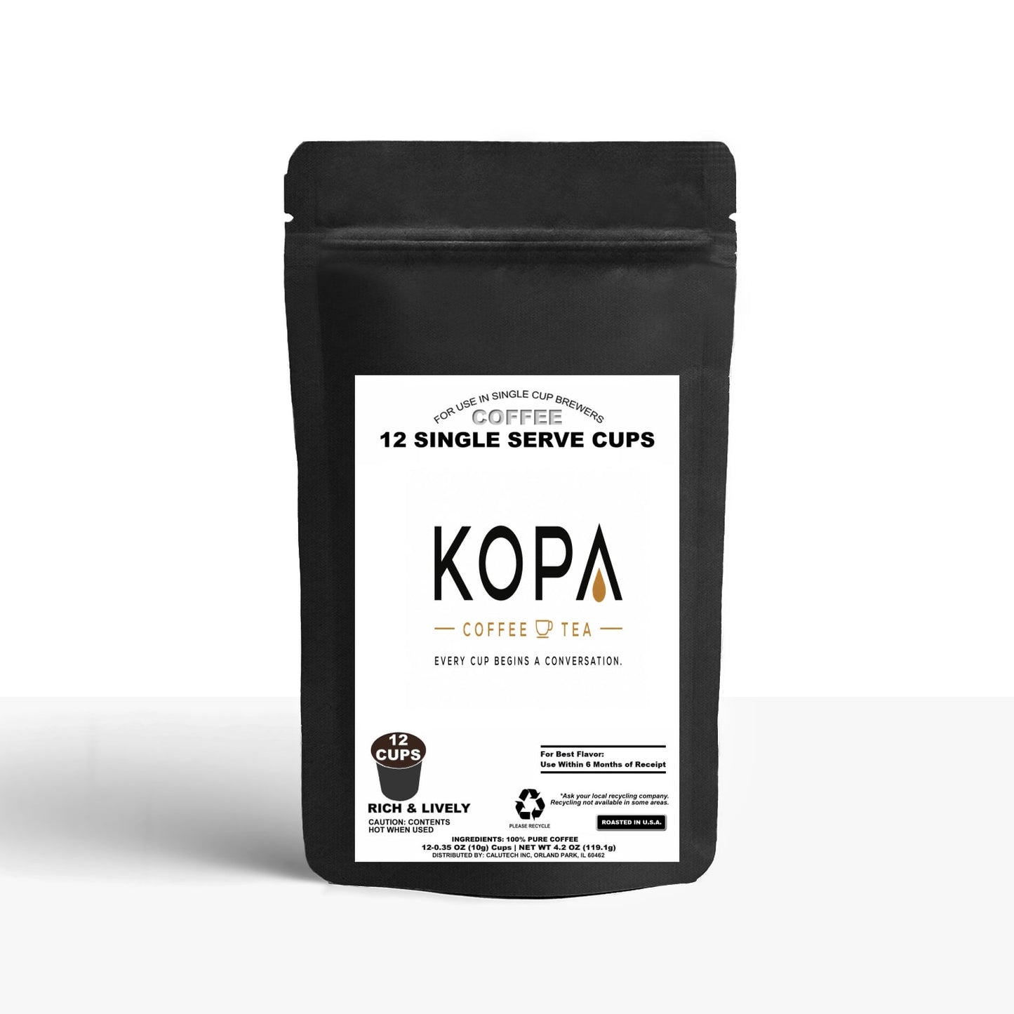 12 Pack Single Serve Coffee Capsules
